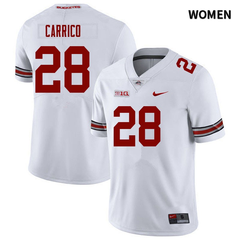 Women's Nike Ohio State Buckeyes Reid Carrico #28 White NCAA Authentic Stitched College Football Jersey EVS86I5A